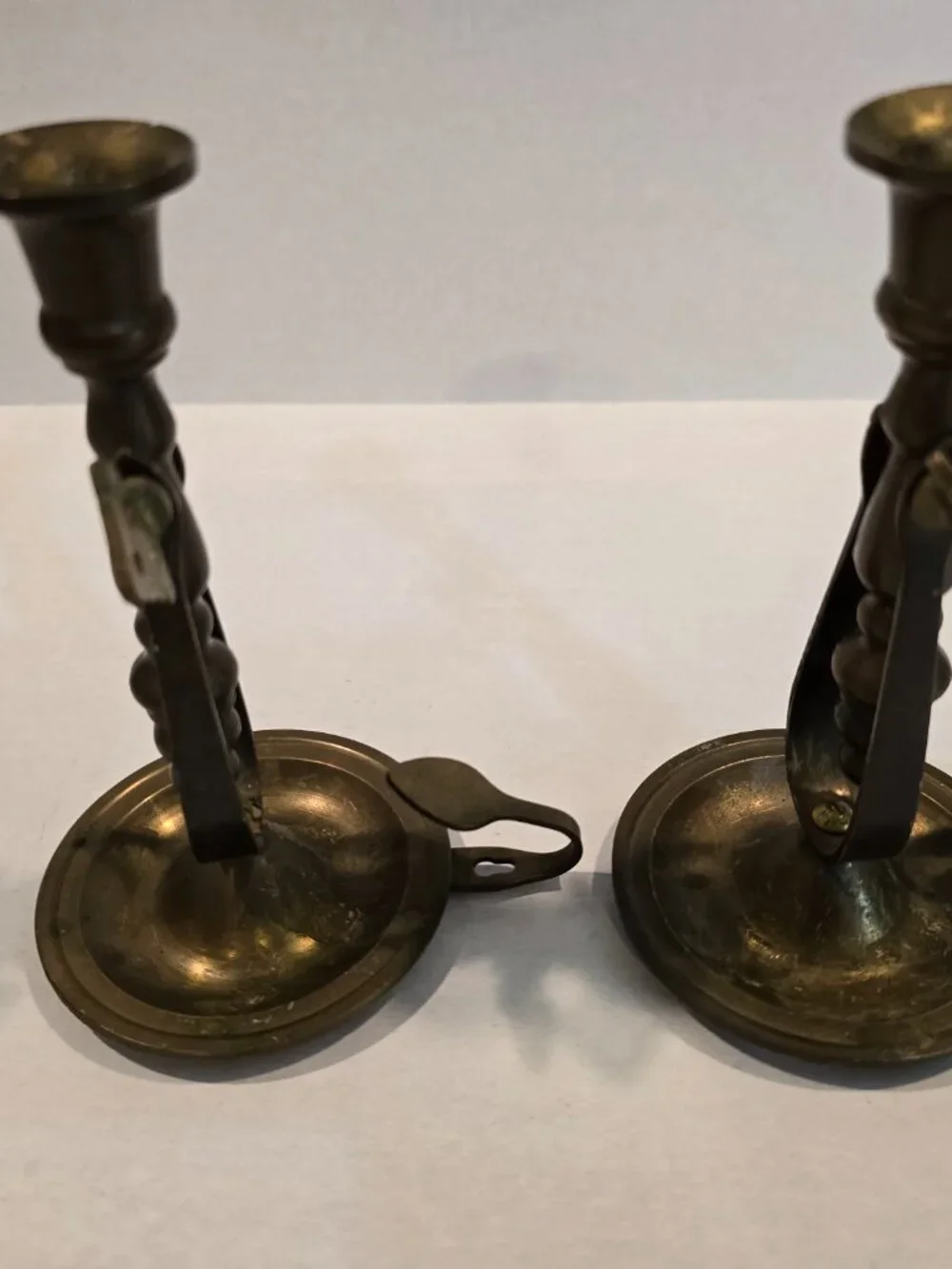 Brass Candlesticks Set of 2 Gimbaled Pivoting 6